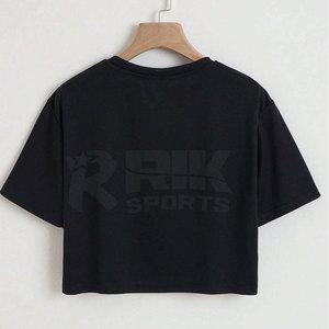 เสื้อครอปผู้หญิง ผ้าเนื้อนุ่ม เสื้อครอปสั้น สวมใส่สบาย ใส่ได้ทุกวัน สไตล์เรียบง่าย เสื้อครอปผู้หญิง น้ำหนักเบา - Product Image 2