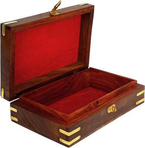 Boîte à bijoux en bois avec incrustation en laiton pour femmes, organiseur de rangement pour bijoux artisanal - Product Image 4