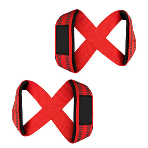 Gym Adjustable Lightweight Comfortable Fabric Weight Lifting Wrist Figure Eight <b>Straps</b> for Bodybuilding Unisex - Product Image 3