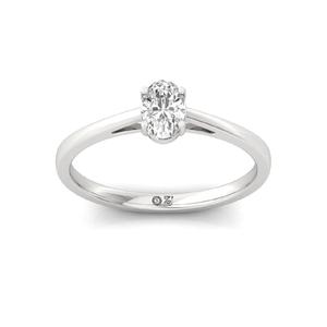 Anillo de Lujo con Diamante Cultivado en Laboratorio de Corte Oval Clásico en Plata de Ley 925 con Acabado Chapado en Oro de 10K para Mujer, Aniversario de Bodas - Product Image 4