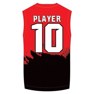 Tenues de sport 7v7 de qualité supérieure, vêtements de compression personnalisés, sublimation rouge et noir, débardeur et short unisexes à séchage rapide - Product Image 3