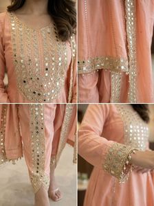 Conjunto Tradicional Indio-Pakistaní de Chaderi y Salwar Kameez, Ropa Étnica de Verano para Mujer, para Fiestas, Bodas y Ocasiones Casuales - Product Image 4