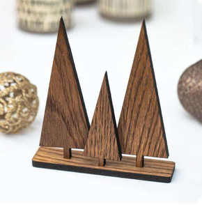 Wooden Christmas <b>Tree</b> Decoration Set of 3 Wooden Christmas Table Decoration - Product Image 5