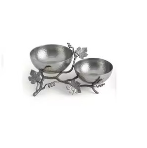 Tazón para Servir de Acero Inoxidable 304 con Borde Ondulado y Diseño de Ramas, para Decoración de Mesa en Hoteles y Bodas - Product Image 5
