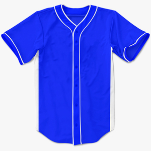 University Custom Blue Baseball Jersey Short Sleeve Button Closure Moisture Wicking Breathable Anti-Bacterial Polyester Unisex - Product Image 1