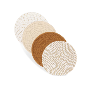 Round Rattan <b>Trivets</b> Pot Excellent Quality Rattan <b>trivet</b> 4 Pieces Multi Color <b>Trivet</b> At Affordable Price - Product Image 1