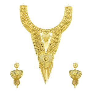 Juego de Joyería Larga Nupcial Turca de Oro Laminado de 14K, 18K, 24K al por Mayor, Estilo Tradicional de Dubái, Conjuntos de Joyería de Moda, Oro Joyería - Product Image 4
