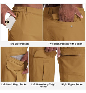 กางเกงขาสั้นลำลองผู้ชายสำหรับฤดูร้อน ผ้าเทอร์รี่ แห้งเร็ว กันยับ ปักลายชายผ่า เอวยางยืดสูง ระบายอากาศได้ดี ทรงหลวม - Product Image 3