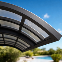 Abri de voiture moderne pour villa, abri de jardin pour 2 voitures, structure en alliage d'aluminium thermolaqué, protection solaire, imperméable, durable