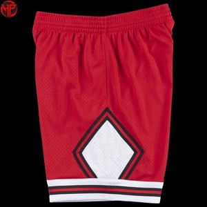 Shorts de basketball personnalisés pour hommes, séchage rapide, respirants, en tissu tricoté, avec cordon de serrage, 100 % polyester, entraînement sportif, OEM - Product Image 2