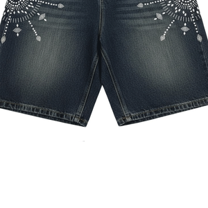 Men's Straight Mid Waist Denim <b>Shorts</b> with <b>Zippers</b> 100% Cotton Woven High Impact Design Quick Dry Breathable - Product Image 2