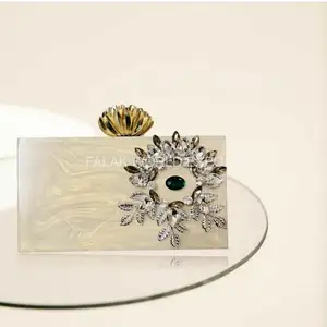 Luxury resin clutch bag high quality with new design For womens partywear From Falak World Export