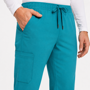 Conjunto de uniforme médico tejido personalizado OEM para mujer, con chaqueta con cremallera, elástico, para enfermería y hospital, con detección de agujas - Product Image 3
