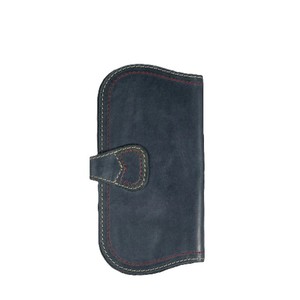 Navy Blue Suede Leather Mobile Wallet Slim <b>Bifold</b> Travel Checkbook Cover Minimalist Men Cash Pocket Elegant Corporate <b>Purse</b> - Product Image 3