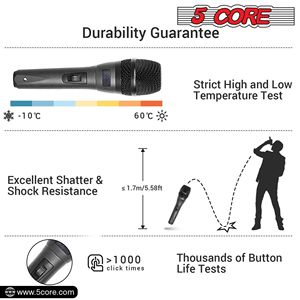 Microfono vocale dinamico professionale 5 CORE al neodimio cardioide microfono palmare unidirezionale per il canto Karaoke maglia in acciaio - Product Image 5
