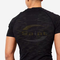 Service OEM T-shirt de compression pour homme de haute qualité, sur mesure, écologique, séchage rapide, respirant, polyester/coton, best-seller