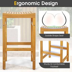 Chaise de bar de 30 pouces de hauteur avec siège en forme de selle et repose-pieds robuste pour tabourets de bar - Product Image 3
