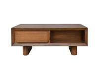 Table basse tambour moderne de luxe en bois massif, grande, avec piétement à lattes, pliable, portable, couleur et design personnalisables, faite à la main, naturelle