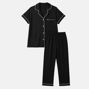 ชุดนอนฤดูร้อนสำหรับผู้หญิงผิวสี แขนสั้น โพลีเอสเตอร์ 100% ระบายอากาศได้ดี สวมใส่สบาย เอวยางยืด ความยาวปานกลาง - Product Image 5