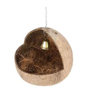 Nido Colgante Tejido con Cáscara de Coco para Aves, Periquitos, Agapornis y Loros - Uso Interior/Exterior - Product Image 4