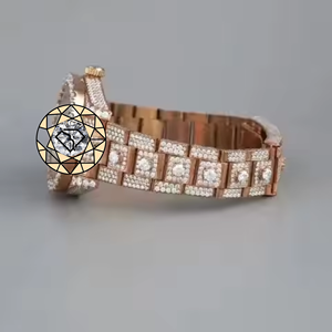 Reloj de Pulsera de Lujo para Hombre con Caja Cuadrada, Bisel de Doble Halo en Oro Rosa, Movimiento de Cuarzo, Acero Inoxidable Ecológico - Product Image 3