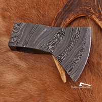 Burraq Hache de fendage et tête de tomahawk en acier Damas, qualité supérieure, faite main, avec étui en cuir, pour usage industriel et extérieur, cadeau pour papa