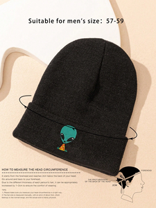 Custom Embroidered Beanie <b>Hat</b> <b>Winter</b> Warm Acrylic Knit Skull Cap Alien Logo Cuffed Beanie Unisex Streetwear OEM Wholesale - Product Image 5