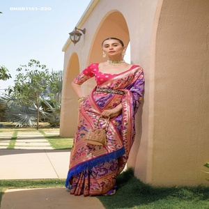 Premium Collection Heavy Banarasi Silk with All Over Meena & Zari Weaving Pattern Paithani Patola Saree Collection Saree <b>Love</b> - Product Image 1