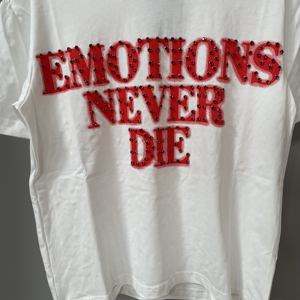 Micah Corporation New Design ' EMOTION Never DIE ' High Quality Casual T-shirt <b>Short</b> <b>Sleeve</b> Blank Design Digital Print Diamond - Product Image 4