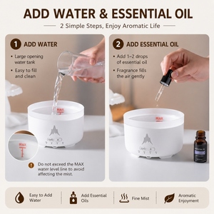 Nouveau Diffuseur d'Arômes en Forme <span class=keywords><strong>de</strong></span> Nuage <span class=keywords><strong>de</strong></span> <span class=keywords><strong>Pluie</strong></span> Champignon avec Logo Personnalisé 350ml pour Huiles Essentielles et Parfums d'Ambiance - Product Image 3
