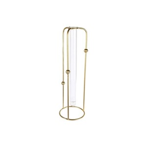 Modern Neck Metal Bud Vase Narrow Opening Decorative Flower Vase for Single Stem <b>Table</b> Decor and Gifting Use - Product Image 3