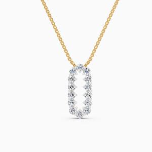 Colgante con marco brillante de diamante cultivado en laboratorio de 0,661 quilates en oro amarillo, blanco y rosa de 9 quilates - Product Image 3