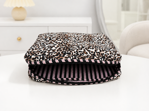 Leopard Print Cotton Laptop <b>Sleeve</b> with Handle Closure Durable Lightweight Eco-Friendly Casual Case for Laptops - Product Image 2