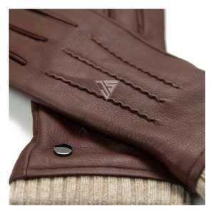 Gants en cuir véritable de chèvre de qualité supérieure, compatibles écran tactile, pour homme et femme, pour la conduite hivernale et les sports. - Product Image 4