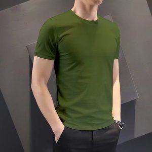 T-shirt en polyester uni à manches courtes, grande taille, 140g, broderie personnalisée avec logo, prix usine Chine Bangladesh. - Product Image 4