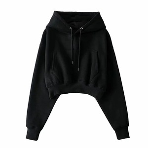 Sweat-shirts à capuche courts pour femmes, en polaire, haut de gamme, confortables, respirants, vêtements de sport pour un style de vie actif et la salle de sport - Product Image 3