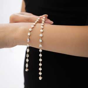 Bracelet tennis en diamants multi-formes cultivés en laboratoire, or massif 14 carats, pour femme, bijoux raffinés, cadeau romantique pour les partenaires - Product Image 2