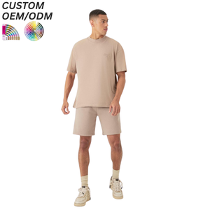 Ensemble T-shirt et short respirant pour homme, style streetwear, tricoté, décontracté, pour usage quotidien, support OEM ODM pour la fabrication de marques, personnalisable pour l'été - Product Image 1