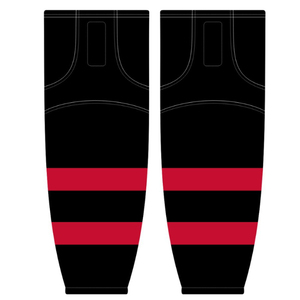 Conjunto de Jersey de Hockey sobre Hielo Silverbacks, Negro, Rojo y Blanco, Sublimado, Cuello en V, Manga Larga, Absorbe la Humedad, Ropa Deportiva para Hombre Adulto - Product Image 3