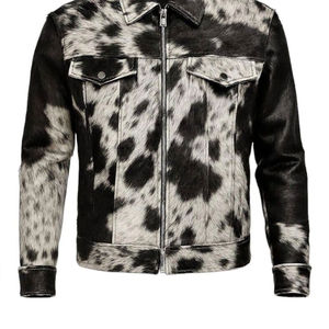 Chaqueta de Cuero Auténtico de Piel de Vaca con Pelo Natural, Estilo Casual Desgastado para Hombre, Cuello Alto, Personalizable, Transpirable, para Invierno - Product Image 4