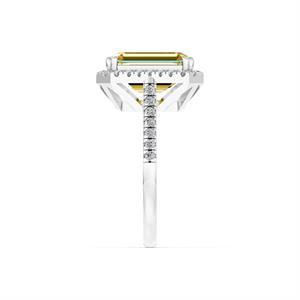 Elegante Anillo de Plata de Ley 925 para Mujer con Gema Amarilla de Corte Cojín y Brillante para Compromiso y Fiestas - Product Image 3