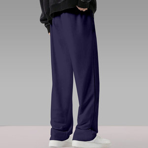 <b>Men's</b> <b>Navy</b> Blue Star Printed Sweatpants Elastic Waist Casual Loose Fit Midweight Cotton <b>Jogger</b> Pants Autumn Wear - Product Image 3