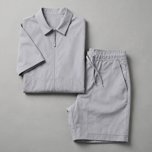 Wholesale Summer Men's Casual Shorts <b>Set</b> Plain Color Solid 100% Cotton Jersey Quick Dry Knitted Pocket Customized Logo <b>Twin</b> <b>Set</b> - Product Image 2