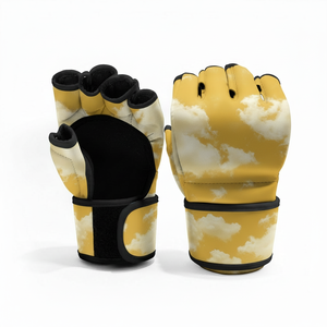 Guantes de MMA de Cuero con Cierre de Cordones, Protección para las Manos en Artes Marciales, Secado Rápido, Entrenamiento Deportivo, Kickboxing, Sparring, Sin Dedos - Product Image 4