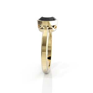 Bague tendance en moissanite ronde de 1 carat, couleur noire, or massif 10K, élégante, cadeau surprise pour anniversaire, pour partenaire - Product Image 5