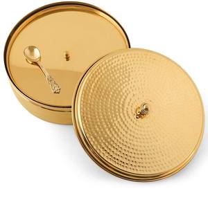 Boîte à masala en laiton doré artisanale personnalisable, écologique et durable pour la maison ou le restaurant - Product Image 4