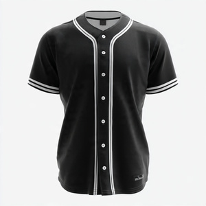 เสื้อเบสบอลกระดุมโพลีเอสเตอร์100% เสื้อเบสบอลติดกระดุมเสื้อเบสบอลลายทางเสื้อเบสบอลผ้านุ่ม - Product Image 3