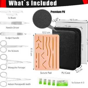 Kit de pratique de suture manuelle en acier inoxydable Salaar Industry pour étudiants en médecine |   Coussin de suture réutilisable avec aiguille, certifié CE - Product Image 4