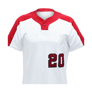 Ensemble uniforme de baseball pour homme, rouge, marine et blanc, à blocs de couleur, manches courtes, boutonnage frontal, en polyester anti-humidité - Product Image 5