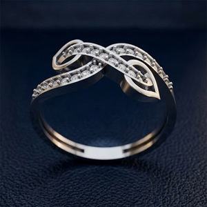 Anillo de Compromiso Clásico para Mujer con Tres Piedras Redondas de Diamante Cultivado en Laboratorio, Diseño de Hoja Infinita, Certificado IGI, Joyas RIZTA - Product Image 4